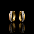 Imperial Trinity 18K Gold CZ Hoop Earrings