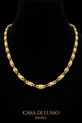 18K Colombian Gold Beaded Link Chain Necklace, 23"