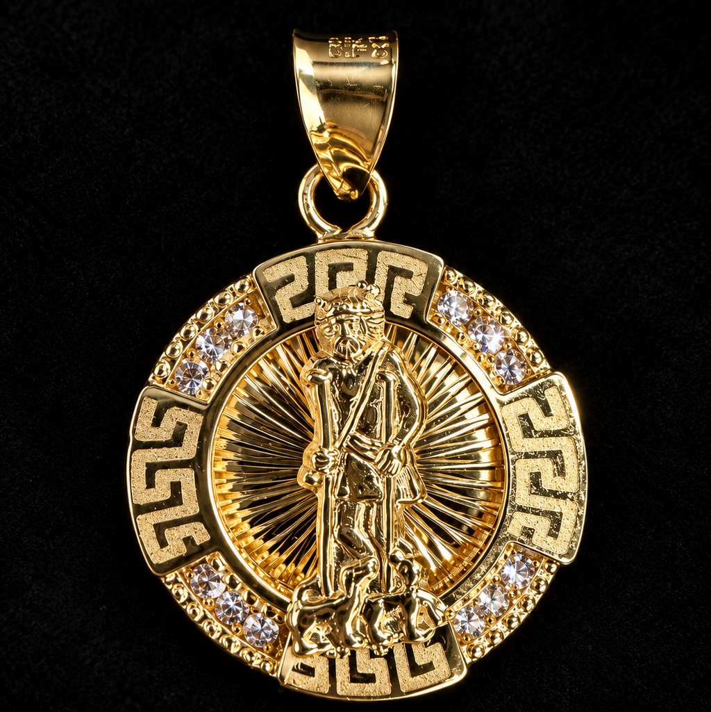 Lusso San Lázaro 10K Yellow Gold Religious Pendant