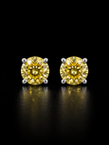 925S Yellow Moissanite Stud Earrings