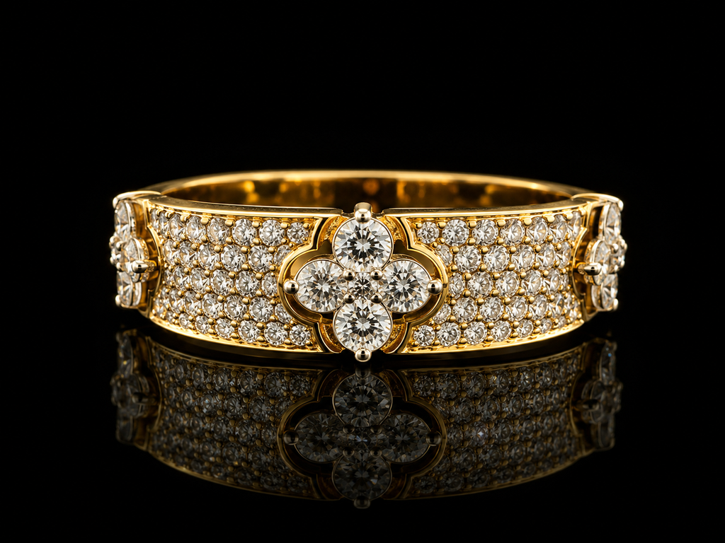 Diamond Statement Bangle – 10K Gold | 1.69CT | SIZE 10