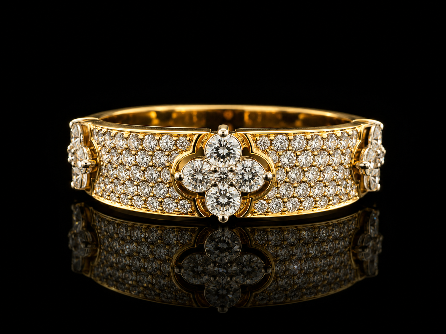 Diamond Statement Bangle – 10K Gold | 1.69CT | SIZE 10