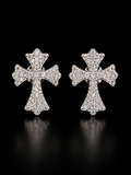 925S Moissanite Cross Stud Earrings