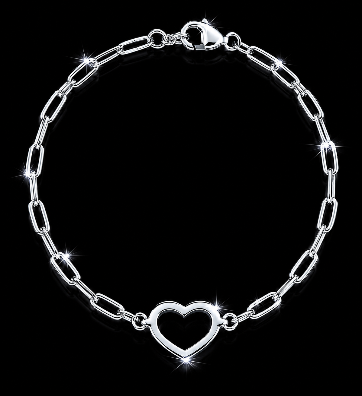 Open Heart Link Bracelet – 925S Bracelet