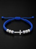 925S Cross Macramé Bracelet
