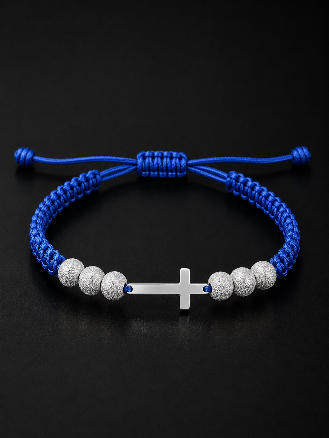 925S Cross Macramé Bracelet