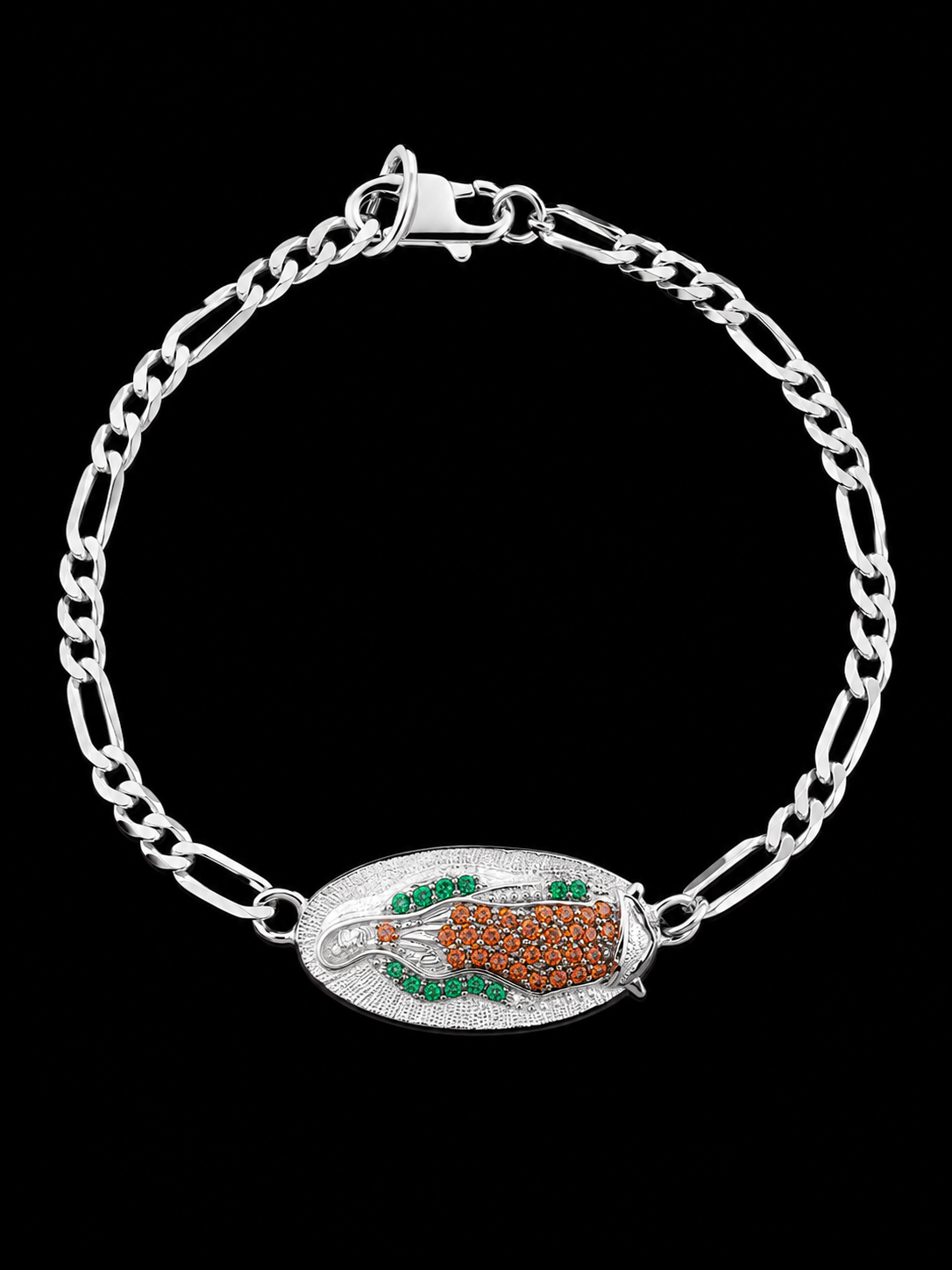 Virgin Mary Figaro Bracelet – 925S CZ Bracelet