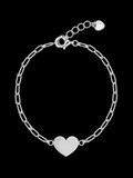 Minimal Heart Link Bracelet – 925S