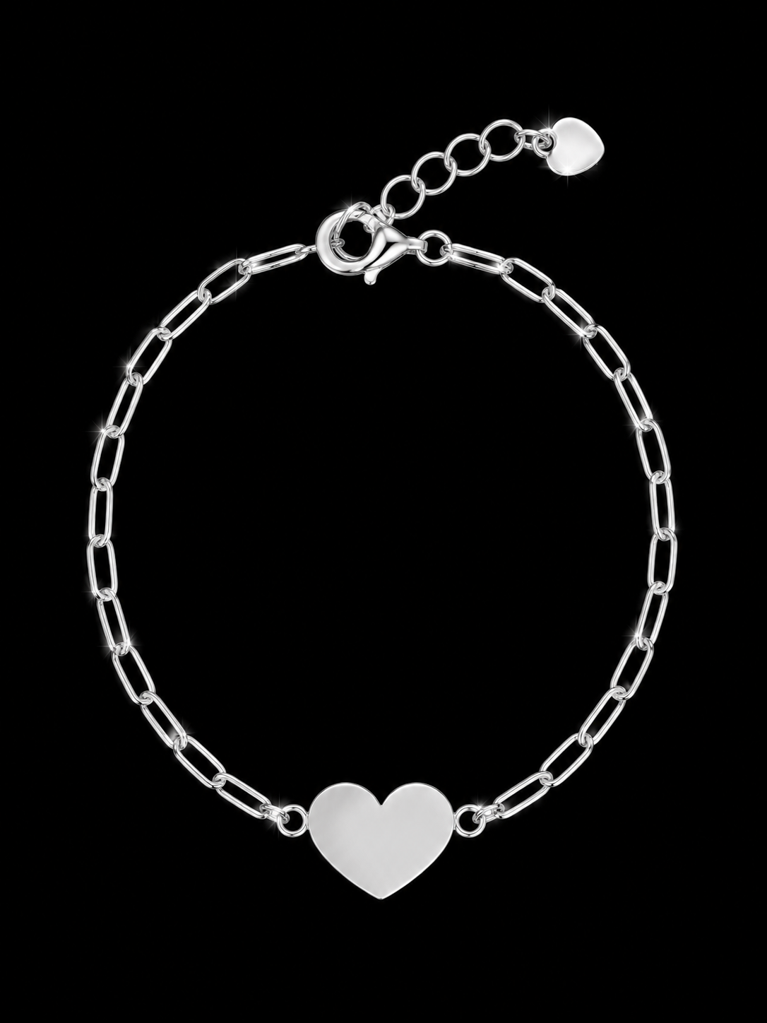 Minimal Heart Link Bracelet – 925S