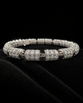 360 Iced Moissanite Barrel Link Bracelet – 925S | VVS-D | 7.7"