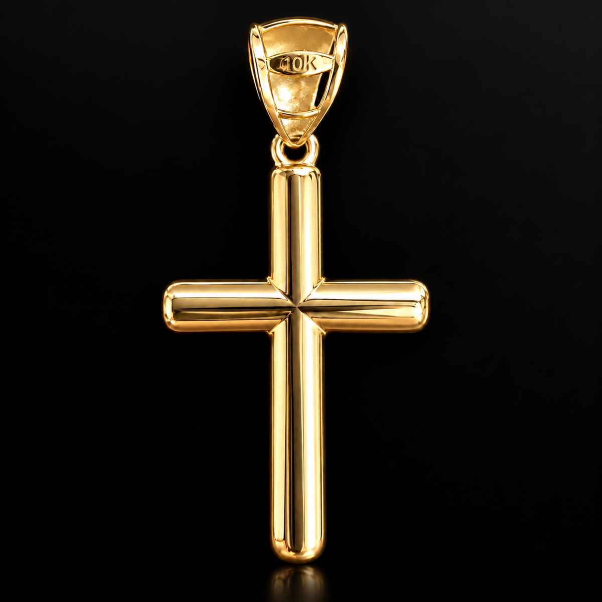 Lusso Petite Classic 10K Yellow Gold Polished Cross Pendant