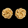 Aurelia Radiance Textured Love Knot Stud Earrings in 10K Yellow Gold