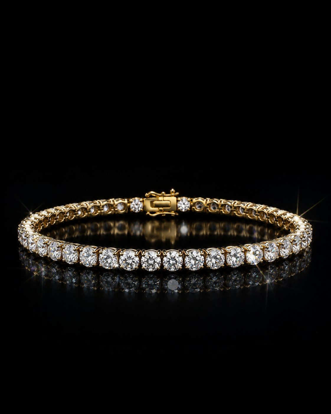 10K Gold Riviera Lab Diamond Tennis Bracelet 10.84 CTW