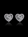 925S Heart CZ Stud Earrings