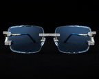 925S Moissanite Iced-Out Rimless Glasses