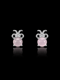 925S Pink Bow Stud Earring