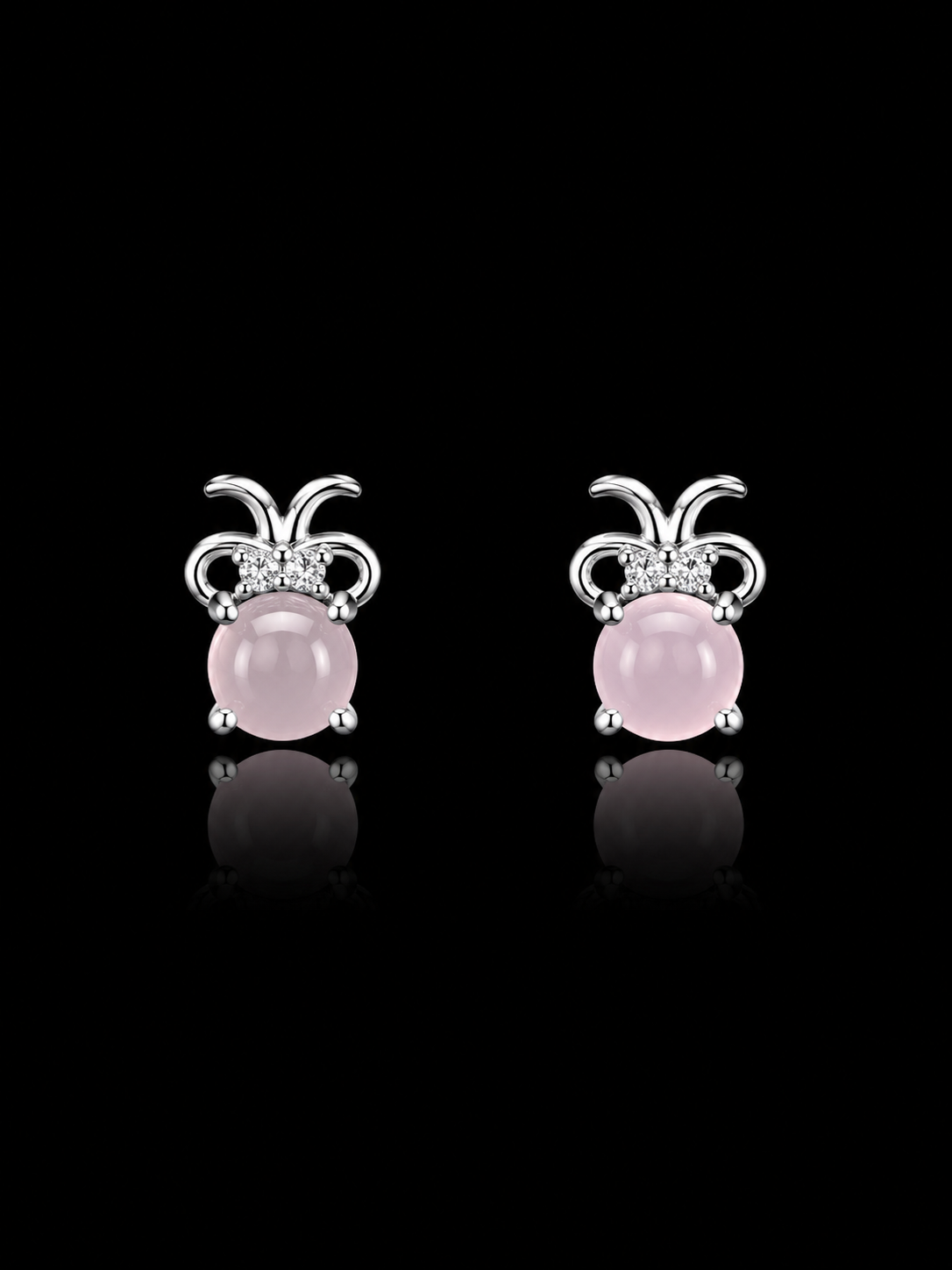 925S Pink Bow Stud Earring