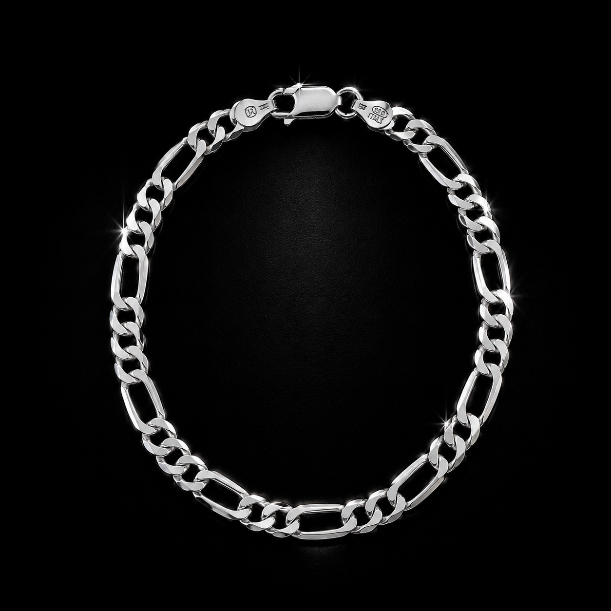 925 Sterling Silver Figaro Bracelet