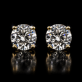 10K Gold 6MM CZ Stud Earrings | Round Cubic Zirconia Earrings