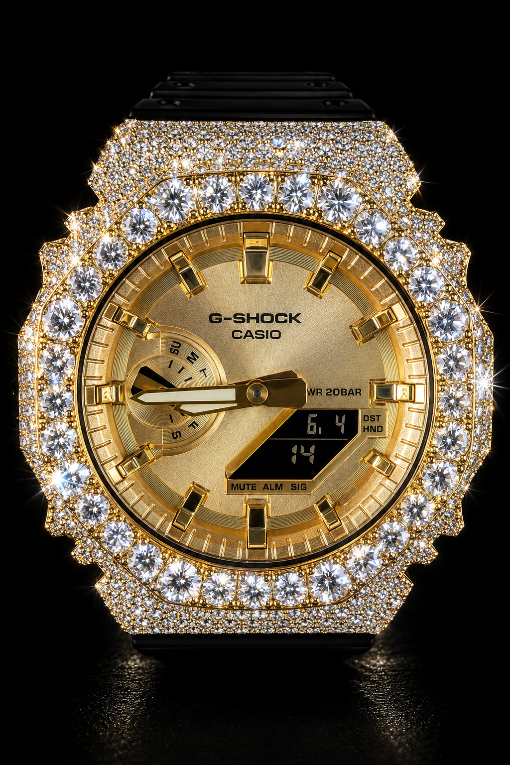 925S Iced G-Shock GA-2100GB Watch | 17CT VVS-D Moissanite
