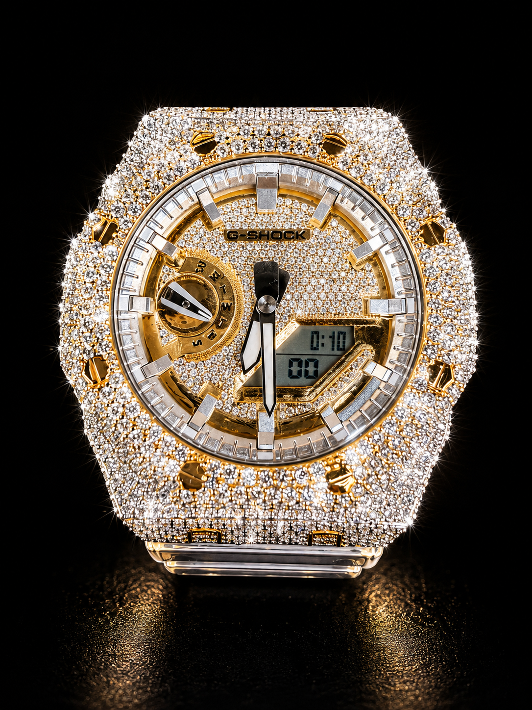 925 Silver Iced G-Shock GA-2100BM Watch | 18.50CT VVS-D Moissanite