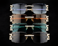 925S Moissanite Iced-Out Rimless Glasses