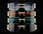925S Moissanite Iced-Out Rimless Glasses