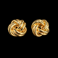 Amara Classic Love Knot Stud Earrings in 10K Yellow Gold