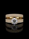 Gold Plated Moissanite Bridal Ring Set – 2 CTW