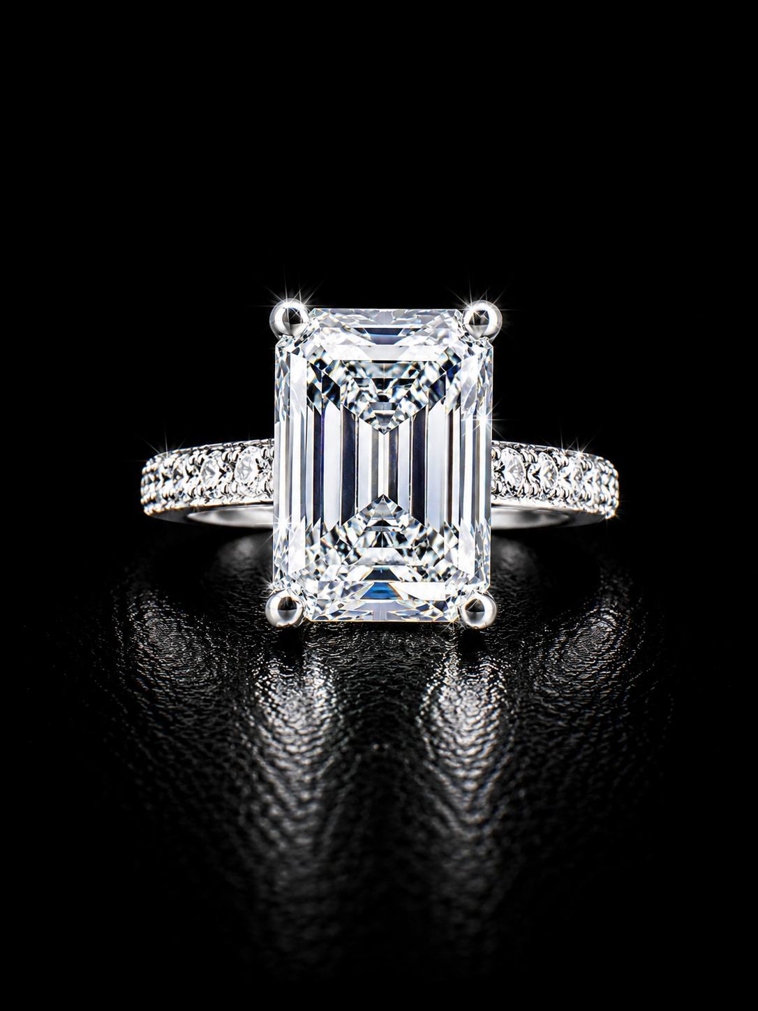 925 Silver Emerald Cut CZ Ring | Sterling Silver Solitaire Ring | Size 9