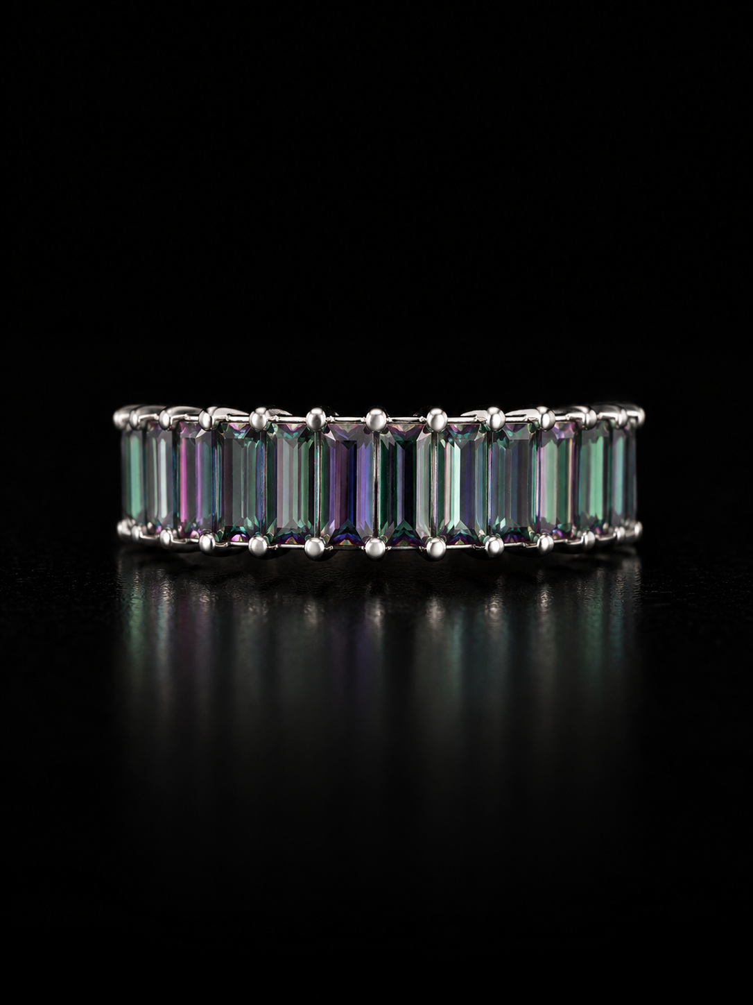 925S Rainbow Baguette Eternity Ring