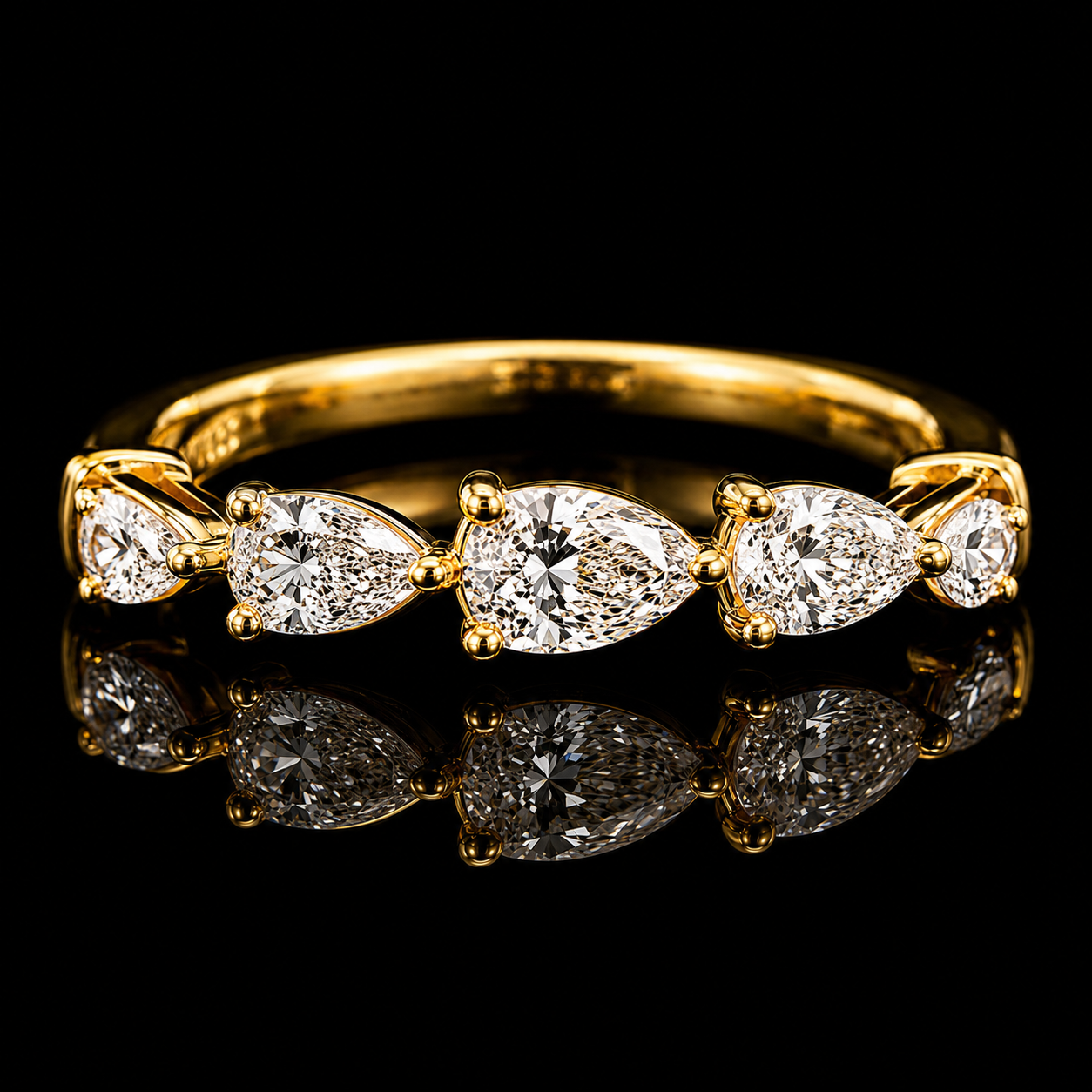 Pear-Cut Lab Diamond Band – 14K Gold | 1.06CT | SIZE 7.5