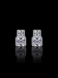 925S Princess Cut CZ Stud Earrings