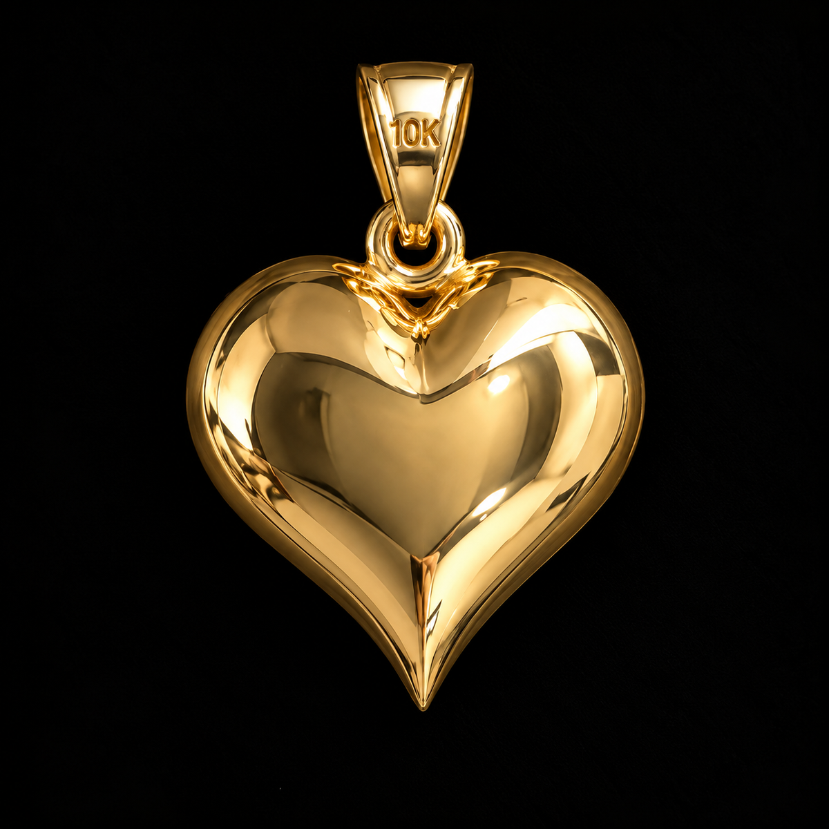 Lusso Amore 10K Yellow Gold Puffy Heart Pendant