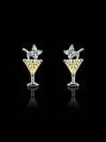 925S Cocktail Glass Stud Earrings – CZ