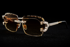 925S Moissanite Iced-Out Rimless Glasses