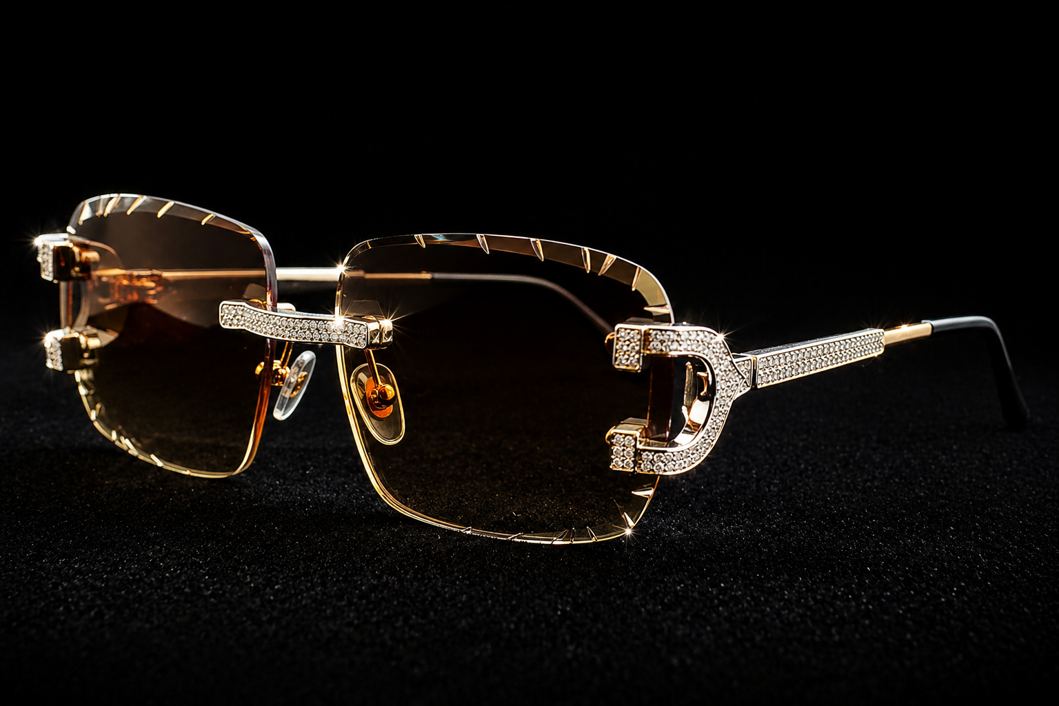 925S Moissanite Iced-Out Rimless Glasses