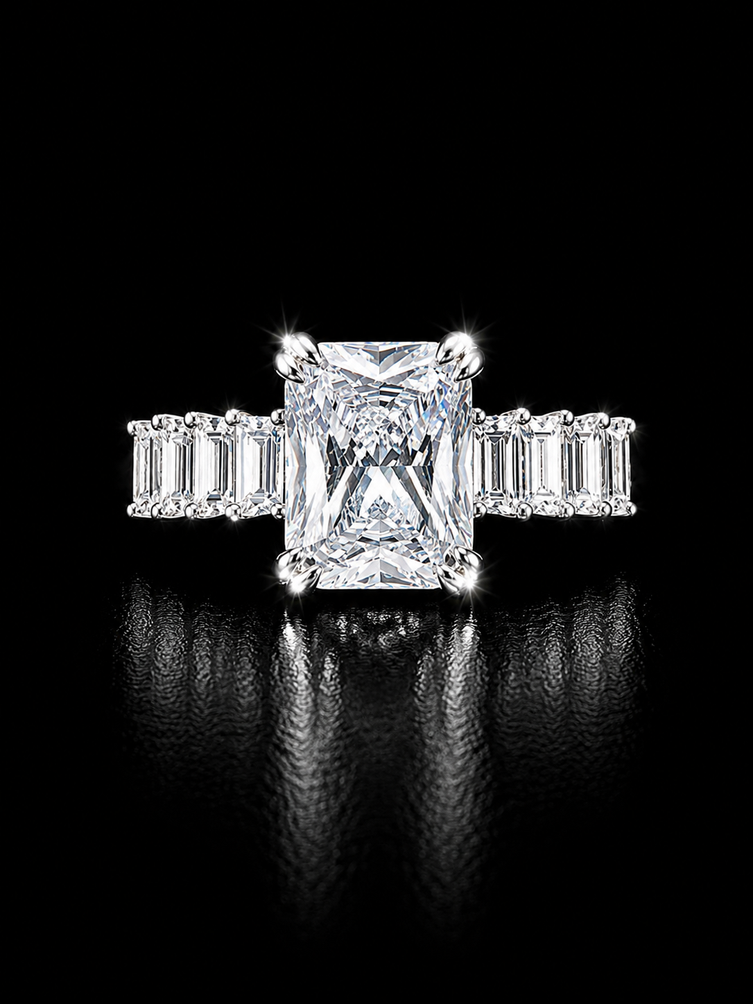 925 Silver Radiant Elegance Ring | CZ Statement Ring | Size 6
