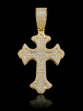 Gold Plated Moissanite Cross Pendant – 1.50 CTW