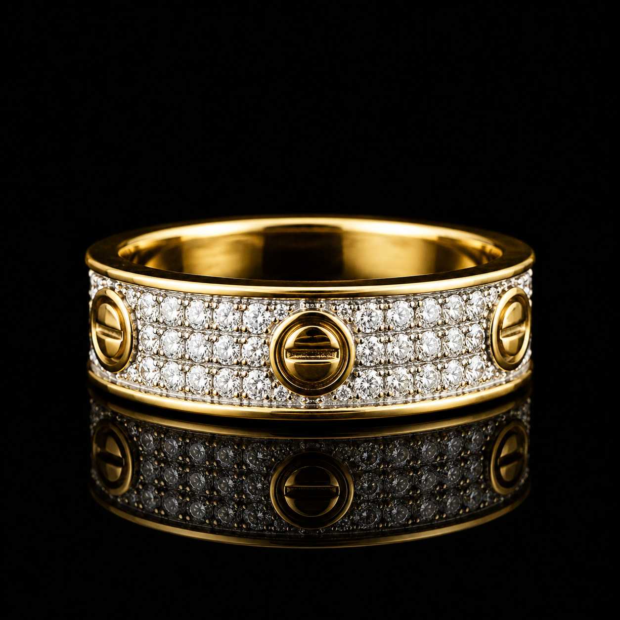 Diamond Pavé Band Ring – 10K Gold | 0.97 CT | SIZE 10