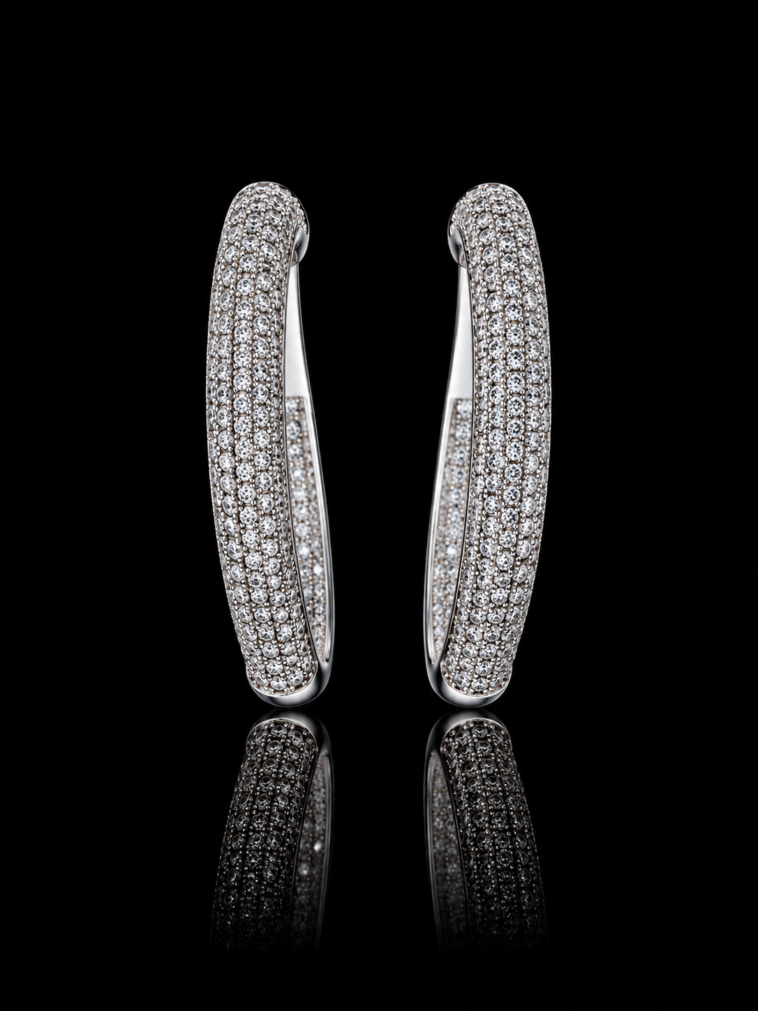 925S Pavé CZ Hoop Earrings