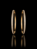 925S Gold Plated Pavé Hoop Earrings – CZ