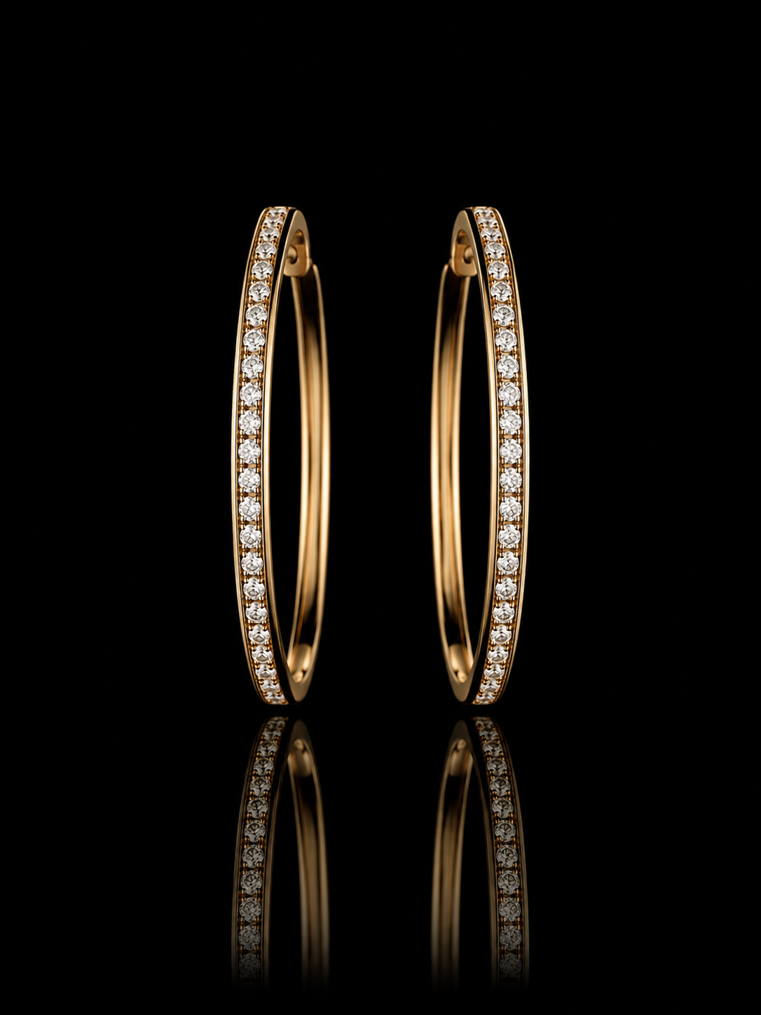 925S Gold Plated Pavé Hoop Earrings – CZ