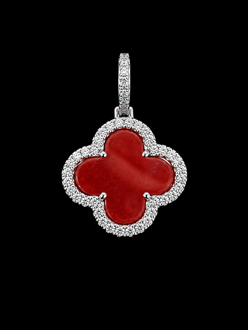 925S Clover Moissanite Charm – 0.492 CTW