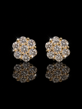 14K Gold Moissanite Cluster Stud Earrings – 3CTW VVS-D