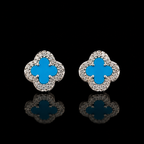 925 Sterling Silver Clover Moissanite Stud Earrings – 0.50 CTW VVSD