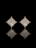 10K Gold Natural Diamond Square Stud Earrings – 0.15 CTW
