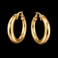 Serena Classic Polished Gold Hoop Earrings in 10K Yellow Gold