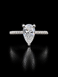 925 Silver Pear Cut CZ Ring | Sterling Silver Solitaire Ring | Size 7