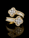 Double Clover Diamond Ring – 10K Gold | 0.97CT